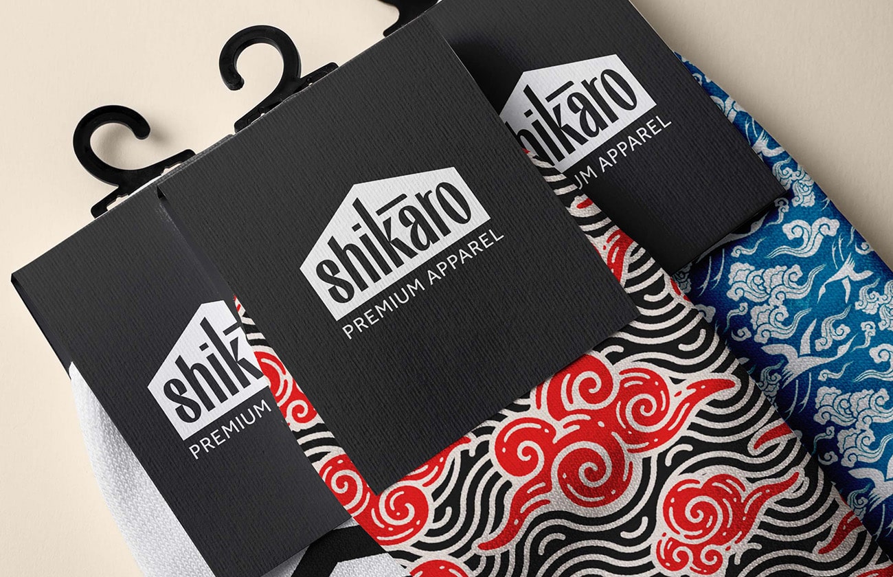Graphic design on sock packaging